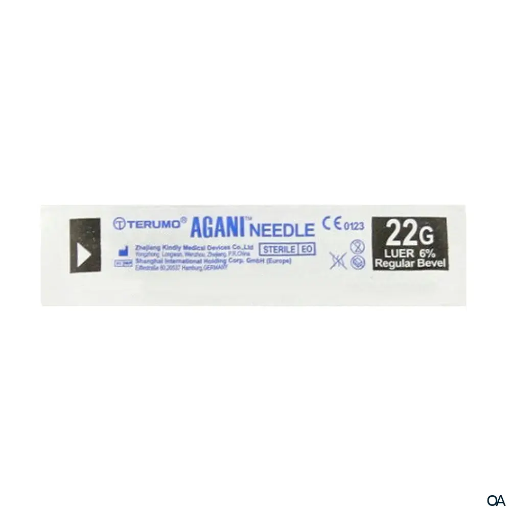Terumo® Agani™ Einmal-Kanüle 22G x 1 ½", Ø 0,7 x 38 mm, schwarz