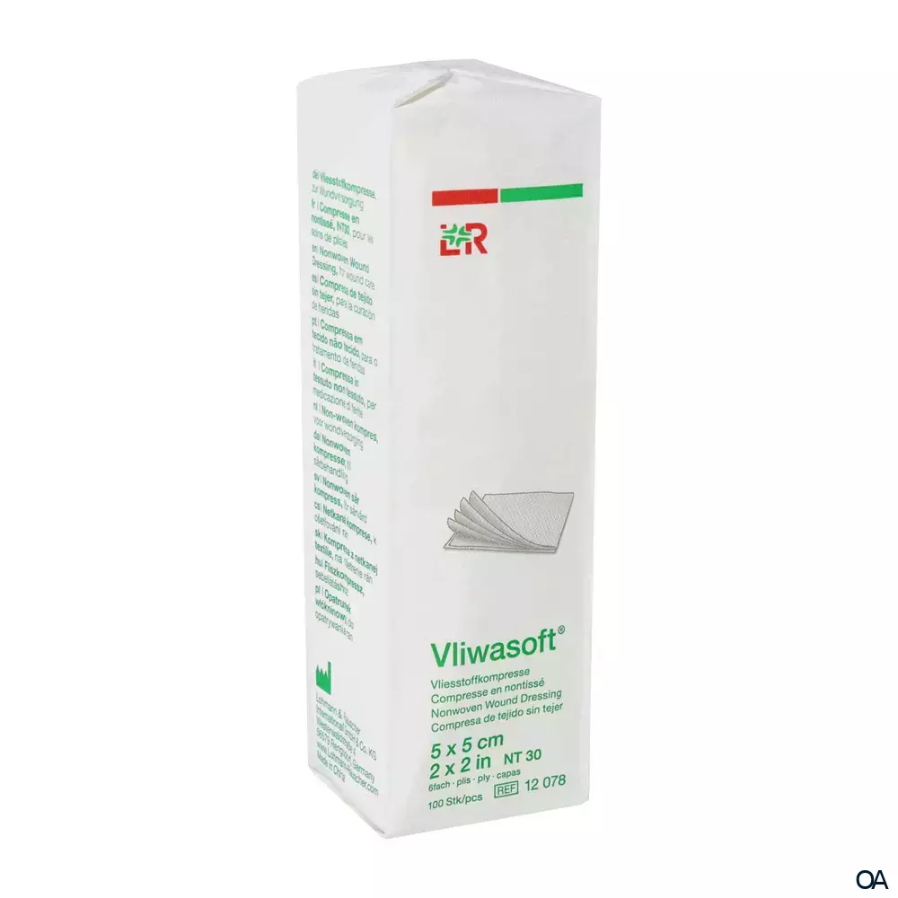 Vliwasoft® Vliesstoffkompressen, unsteril, 6-lagig, 5 x 5 cm