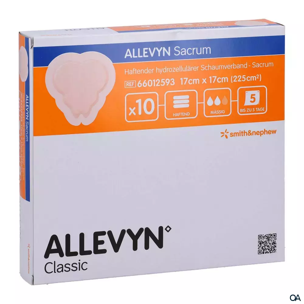 ALLEVYN SACRUM Haftender hydrozellulärer Schaumverband steril, 17 x 17 cm ALLEVYN SACRUM Haftender hydrozellulärer Schaumverband steril, 17 x 17 cm
