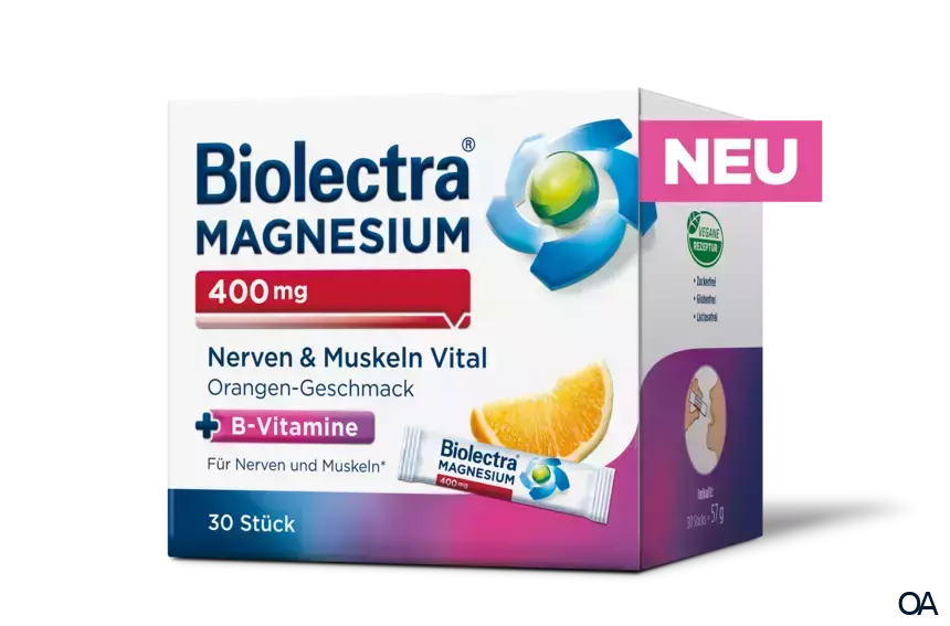 Biolectra® Magnesium 400 mg Nerven & Muskeln Vital Sticks Biolectra® Magnesium 400 mg Nerven & Muskeln Vital Sticks