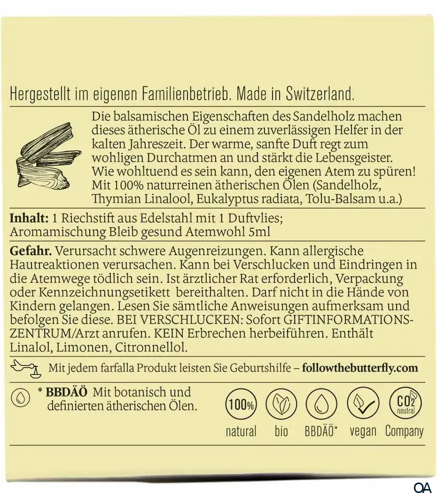 Farfalla Riechstift Set Atemwohl, Bleib gesund Farfalla Riechstift Set Atemwohl, Bleib gesund