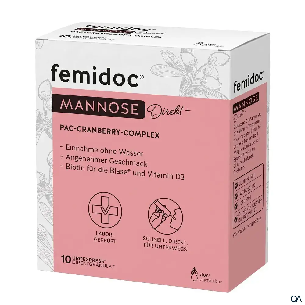 femidoc® MANNOSE Direkt+ Direktgranulat-Sticks