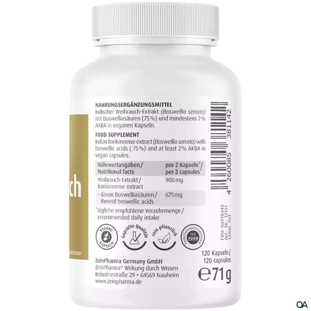 ZeinPharma Weihrauch Boswellia 450 mg Kapseln ZeinPharma Weihrauch Boswellia 450 mg Kapseln