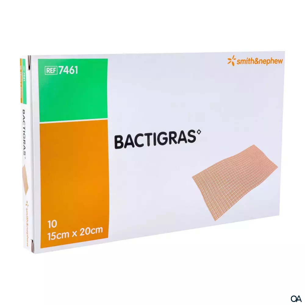 BACTIGRAS Antiseptische Salbenkompresse, steril, 10 x 20 cm BACTIGRAS Antiseptische Salbenkompresse, steril, 10 x 20 cm