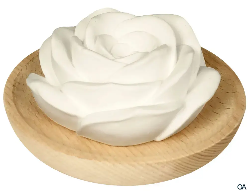 Farfalla Duftstein Rose mit Holzteller Farfalla Duftstein Rose mit Holzteller