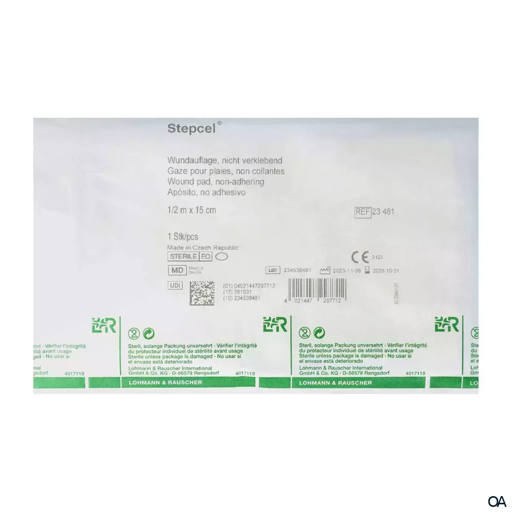 Stepcel® weiche, nicht verklebende Wundauflage steril - Größe 2, 50 x 15 cm
