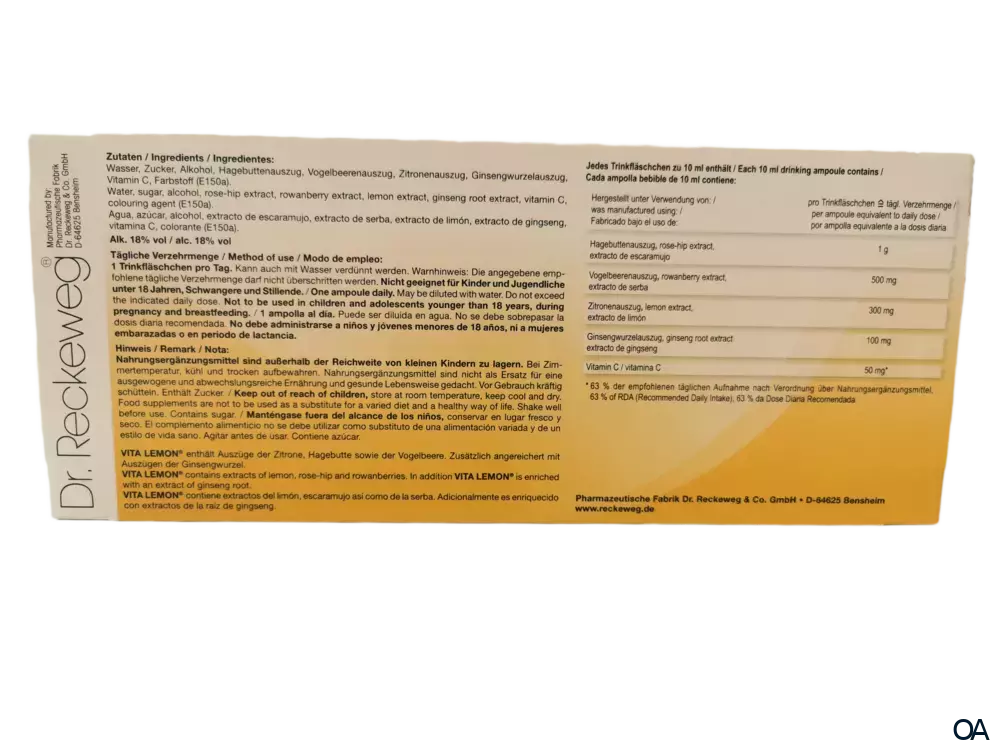 Dr. Reckeweg® VITA LEMON® – Trinkfläschchen 12x10ml
