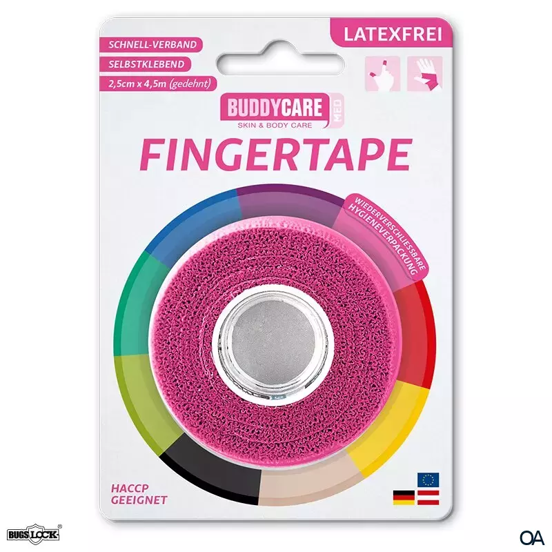 BUDDYCARE® MED Fingertape Pink 2,5 cm x 4,5 m BUDDYCARE® MED Fingertape Pink 2,5 cm x 4,5 m