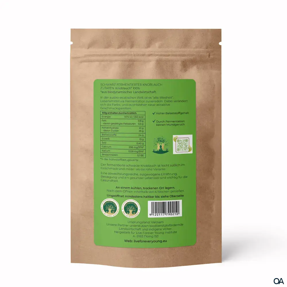 Live Forever Young Knoblauch Fermentiert in Stücken Live Forever Young Knoblauch Fermentiert in Stücken