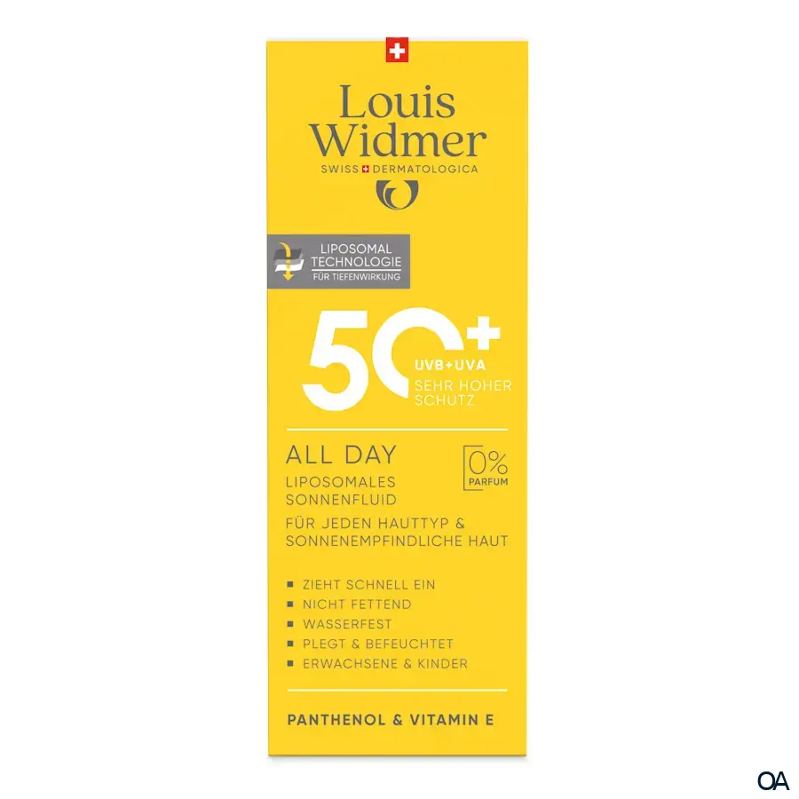 Louis Widmer suncare All Day 50+ Liposomales Sonnenfluid - ohne Parfum