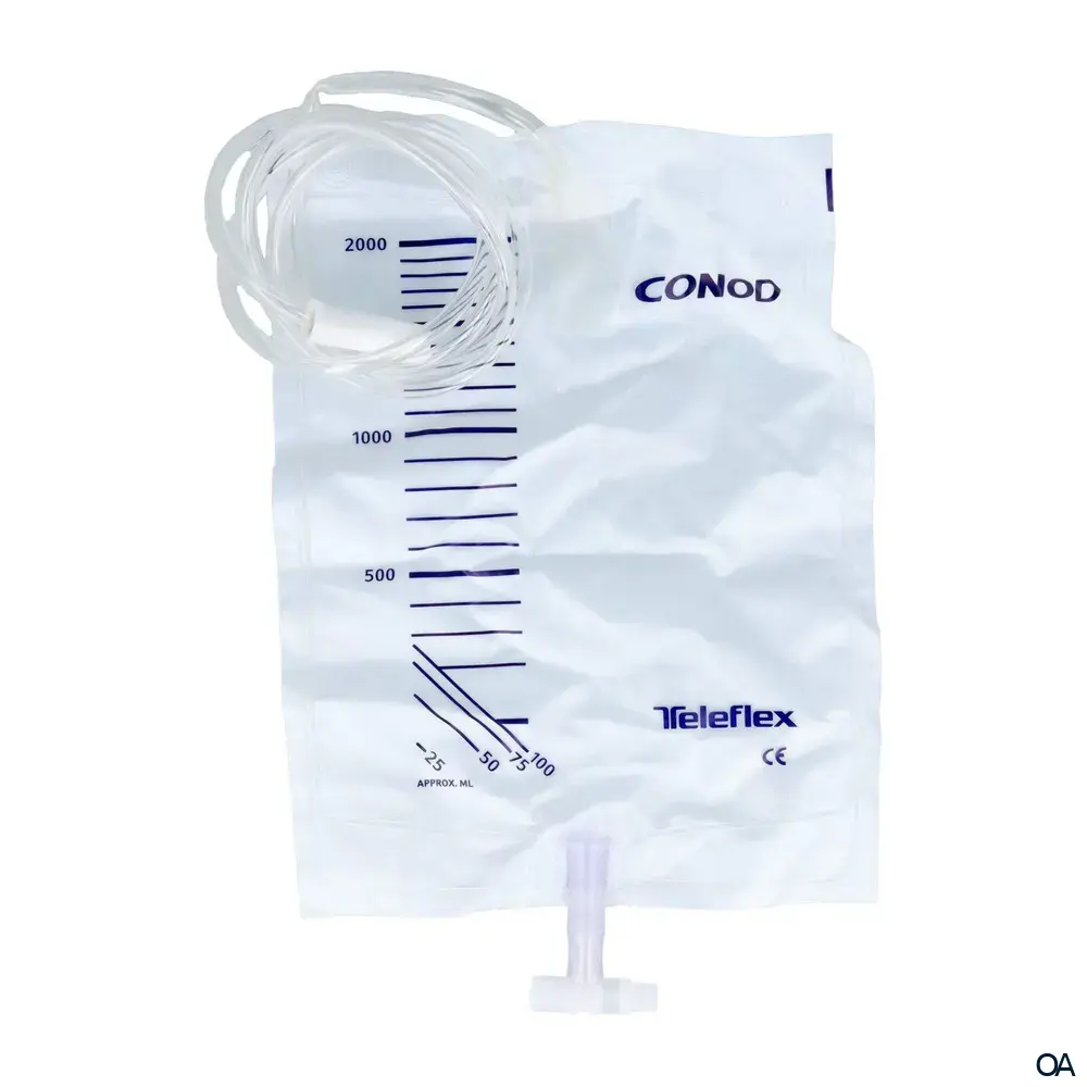 Rüsch Bett-Urinauffangbeutel unsteril mit T-Tap-Ablassventil, Schlauchlänge 130 cm