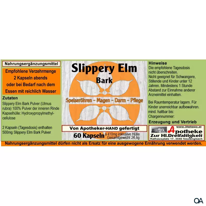 Slippery Elm Bark Kapseln Slippery Elm Bark Kapseln