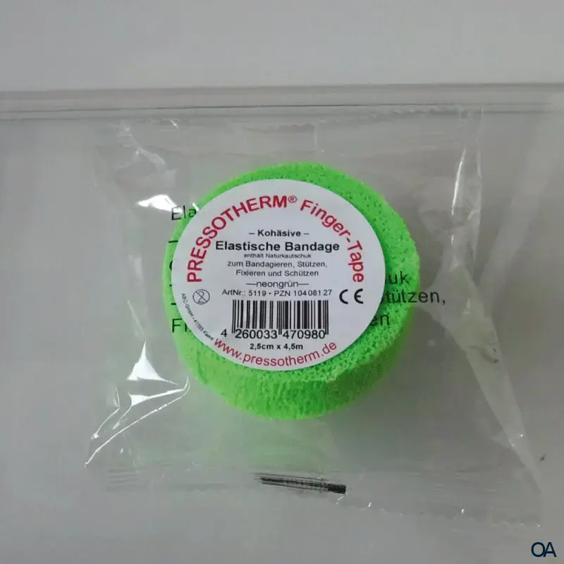 Pressotherm® Finger-Tape Kohäsive Elastische Bandage, 2,5 cm x 4,5 m - Neongrün