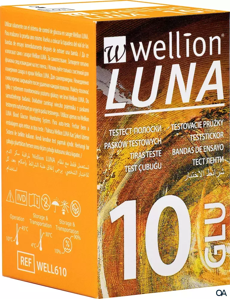 Wellion® LUNA Blutzuckerteststreifen GLU Wellion® LUNA Blutzuckerteststreifen GLU