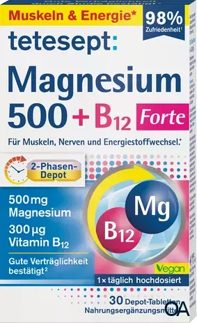 tetesept Magnesium 500 + B12 Forte Depot-Tabletten