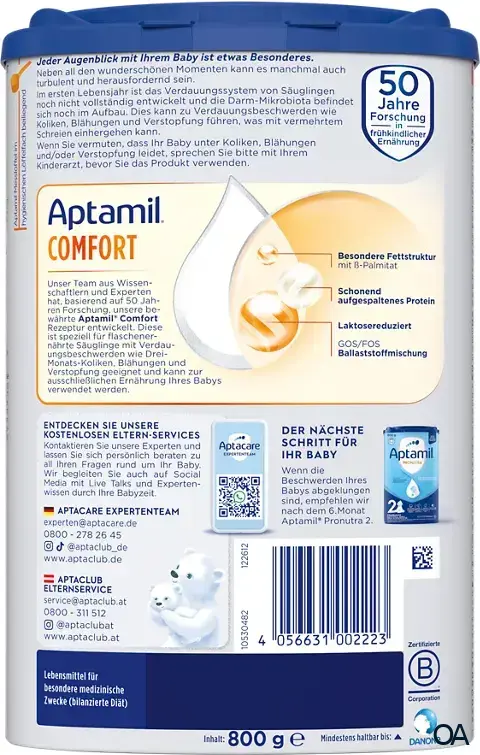 Aptamil Comfort Spezialnahrung Pulver - Von Geburt an