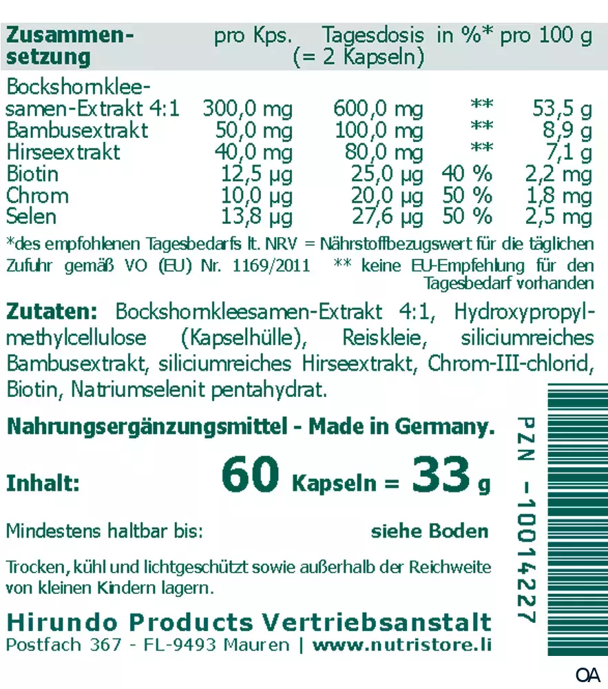 The Nutri Store Bockshornklee Samenextrakt plus Kapseln The Nutri Store Bockshornklee Samenextrakt plus Kapseln