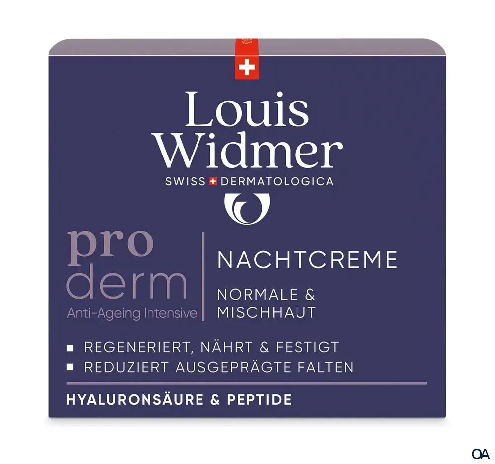Louis Widmer proderm Nachtcreme - leicht parfümiert