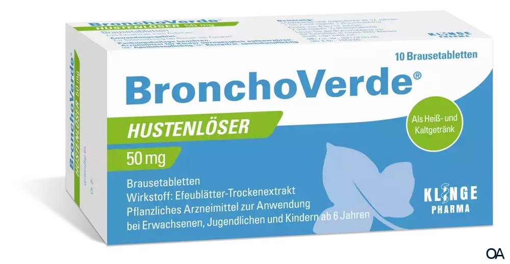 BronchoVerde® Hustenlöser 50 mg Brausetabletten BronchoVerde® Hustenlöser 50 mg Brausetabletten