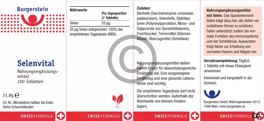 Burgerstein Selenvital Tabletten Burgerstein Selenvital Tabletten