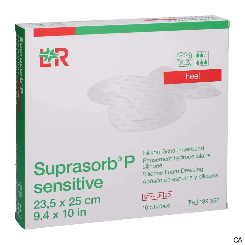 Suprasorb® P sensitive heel Silikon-Schaumverband steril, 23,5 x 23,5 cm
