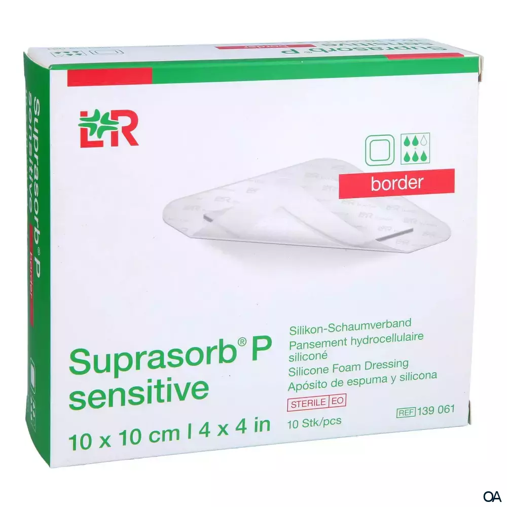 Suprasorb® P sensitive border Silikon-Schaumverband steril, 10 x 10 cm