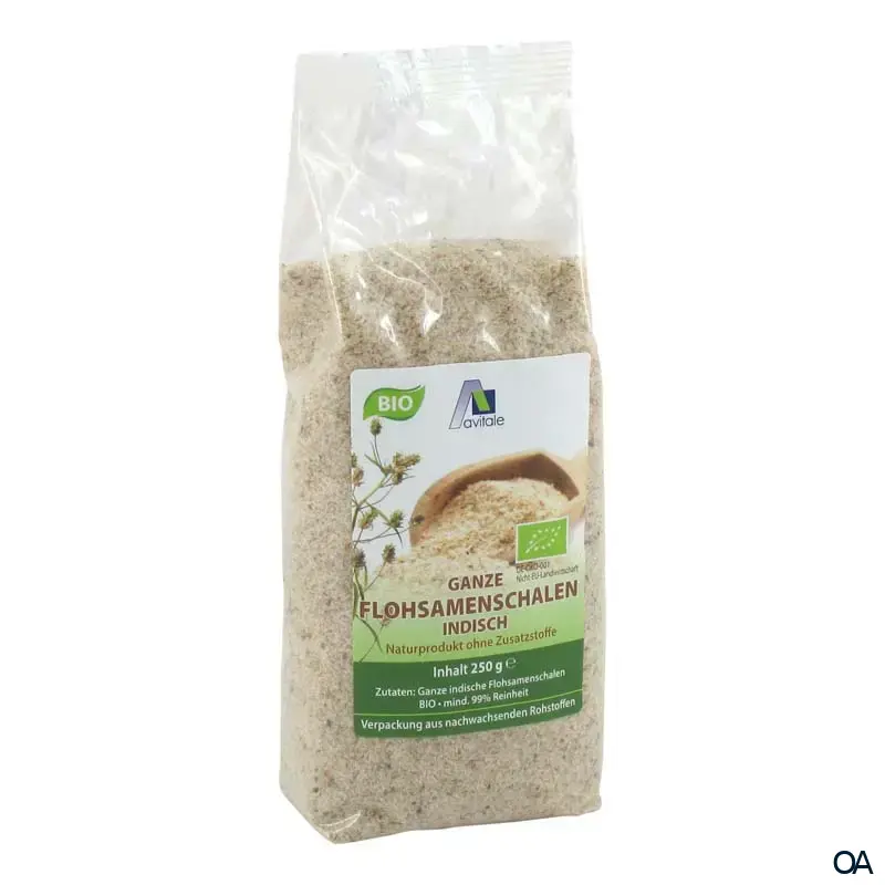 Avitale Ganze Flohsamenschalen aus Indien in Bio-Qualität