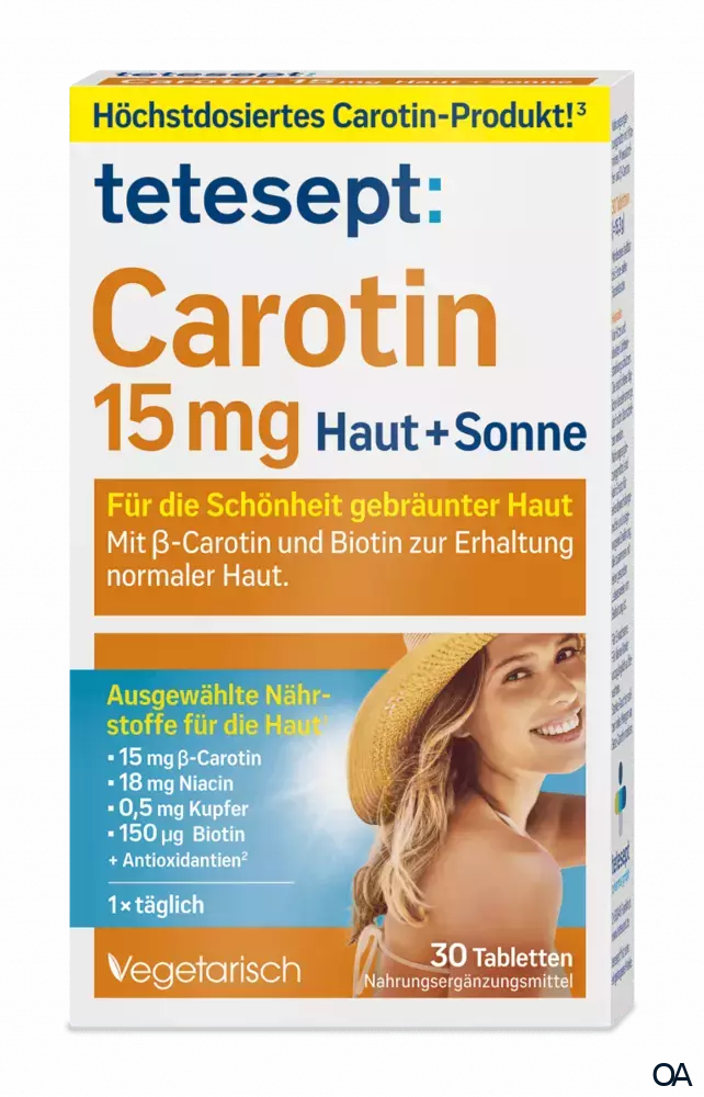 tetesept Carotin 15 mg Haut + Sonne Tabletten tetesept Carotin 15 mg Haut + Sonne Tabletten