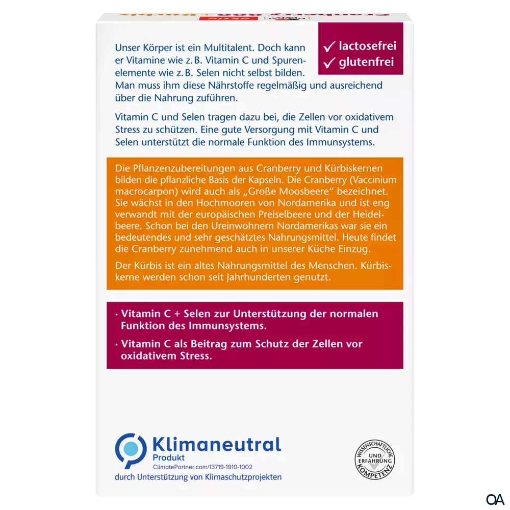 Doppelherz aktiv Cranberry + Kürbis 800 Kapseln Doppelherz aktiv Cranberry + Kürbis 800 Kapseln