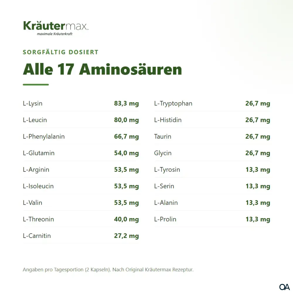Kräutermax Aminosäuren Komplex Kapseln