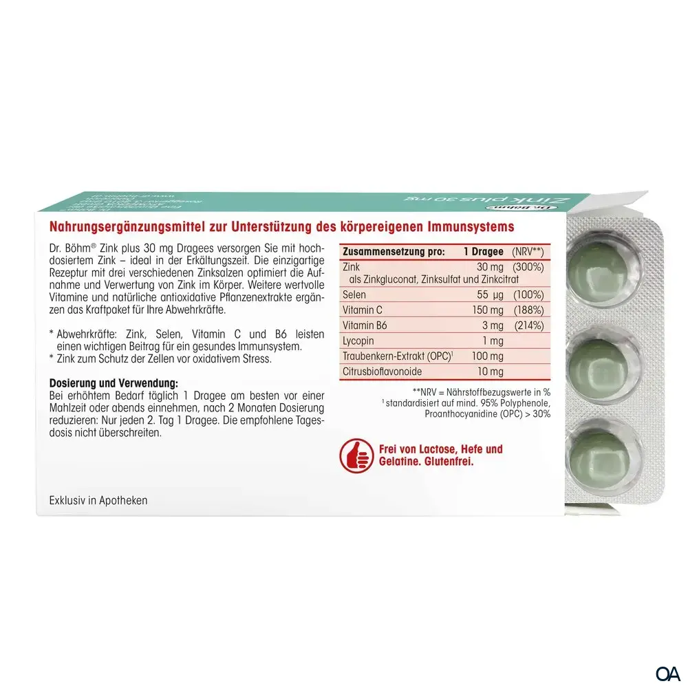 Dr. Böhm® Zink Plus 30 mg Dragees Dr. Böhm® Zink Plus 30 mg Dragees