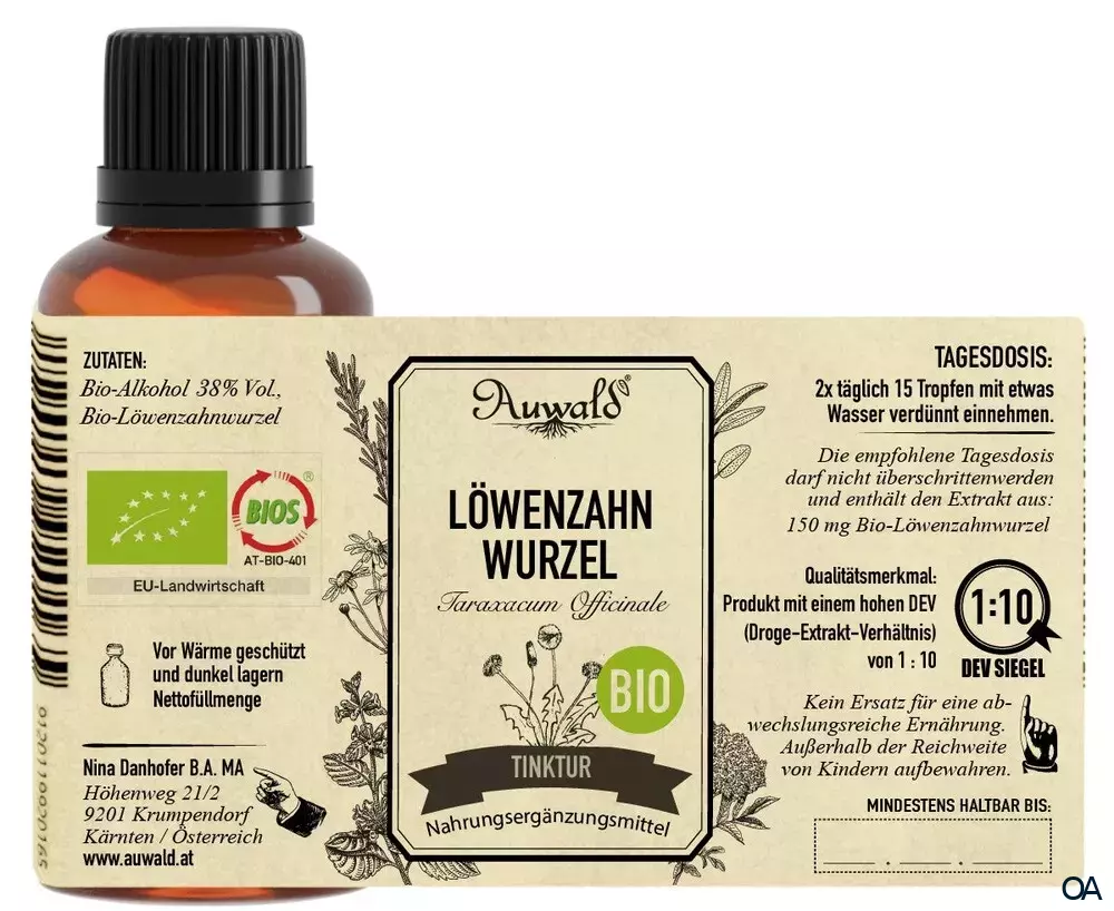 Auwald® Löwenzahnwurzel - BIO Tropfen (Auszug, Extrakt, Essenz) Auwald® Löwenzahnwurzel - BIO Tropfen (Auszug, Extrakt, Essenz)