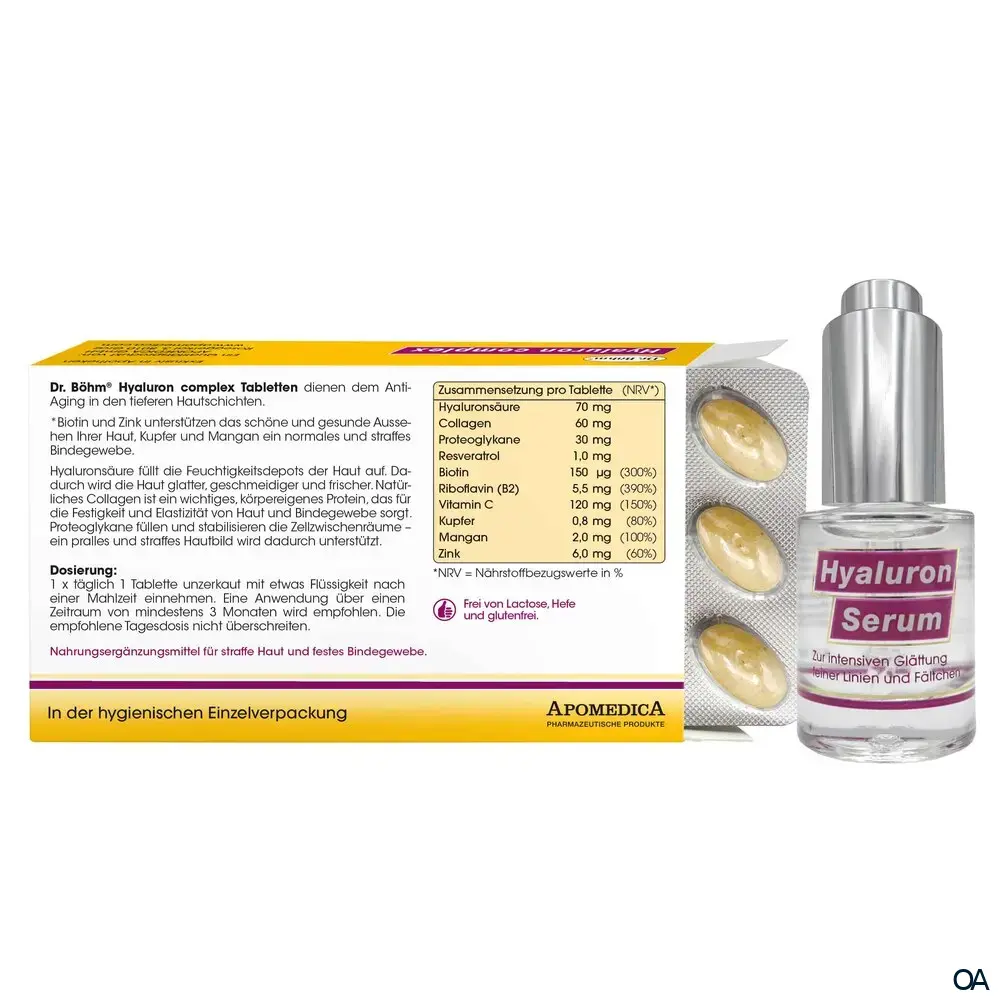 Dr. Böhm® Hyaluron complex Tabletten + Hyaluron Serum Dr. Böhm® Hyaluron complex Tabletten + Hyaluron Serum