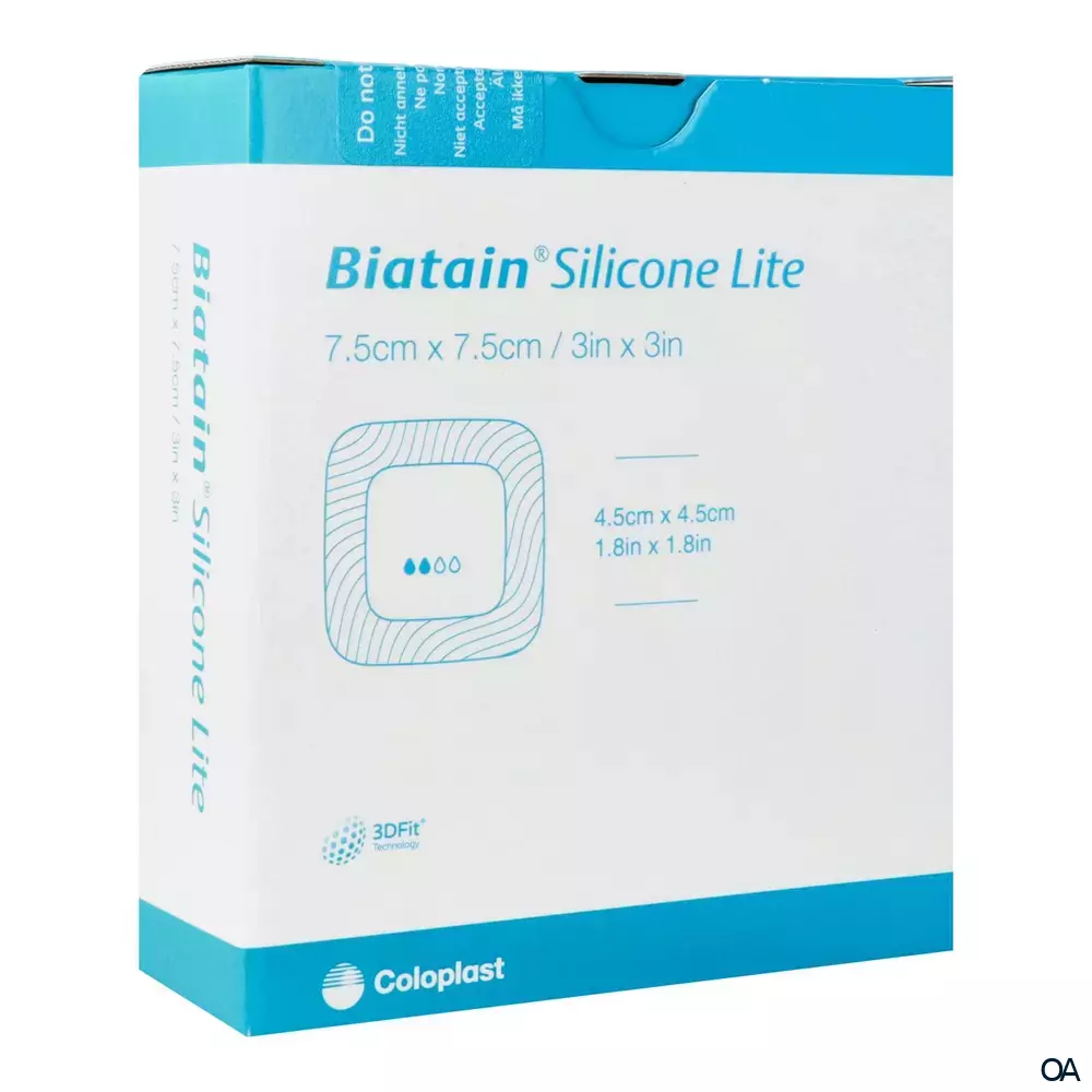 Biatain® Silicone Lite Schaumverband steril, 7,5 x 7,5 cm Biatain® Silicone Lite Schaumverband steril, 7,5 x 7,5 cm