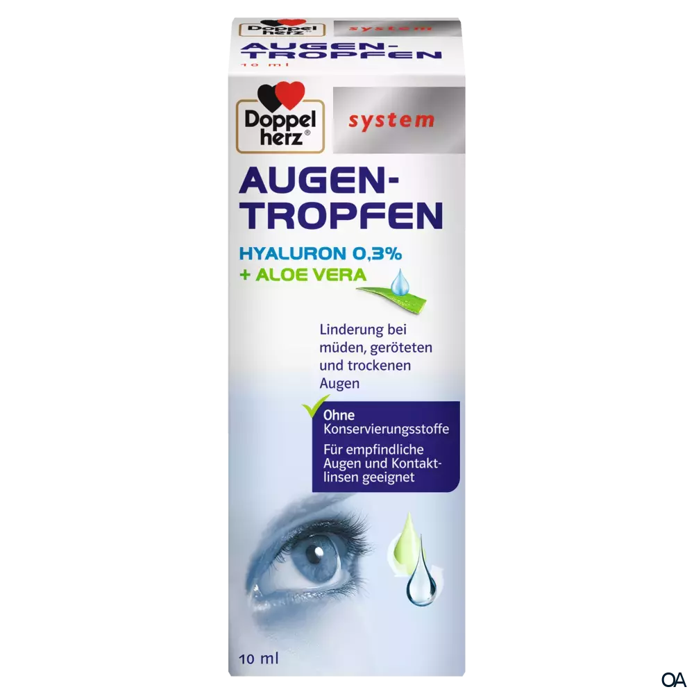 Doppelherz system Augen-Tropfen Hyaluron 0,3 % + Aloe Vera Doppelherz system Augen-Tropfen Hyaluron 0,3 % + Aloe Vera
