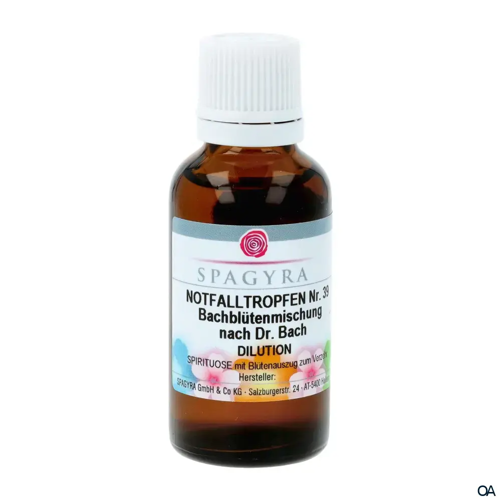 Spagyra Notfalltropfen Nr. 39 Bachblütenmischung nach Dr. Bach Dilution Spagyra Notfalltropfen Nr. 39 Bachblütenmischung nach Dr. Bach Dilution