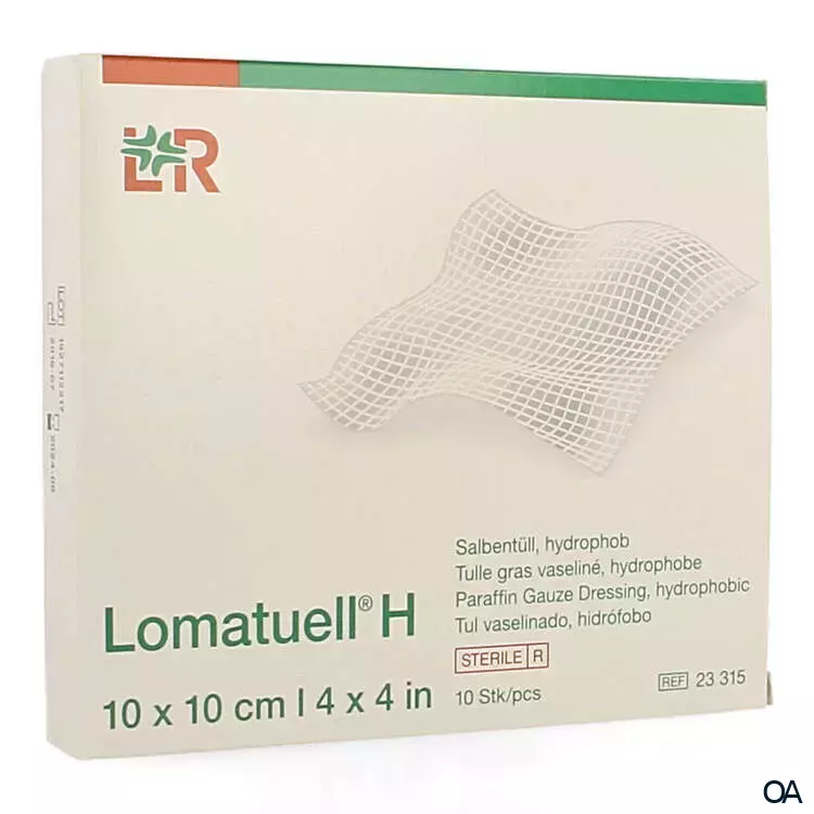 Lomatuell® H Salbentüll, hydrophob, steril, 10 x 10 cm Lomatuell® H Salbentüll, hydrophob, steril, 10 x 10 cm