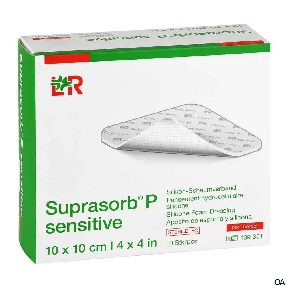 Suprasorb® P sensitive non-border Silikon-Schaumverband steril, 10 x 10 cm
