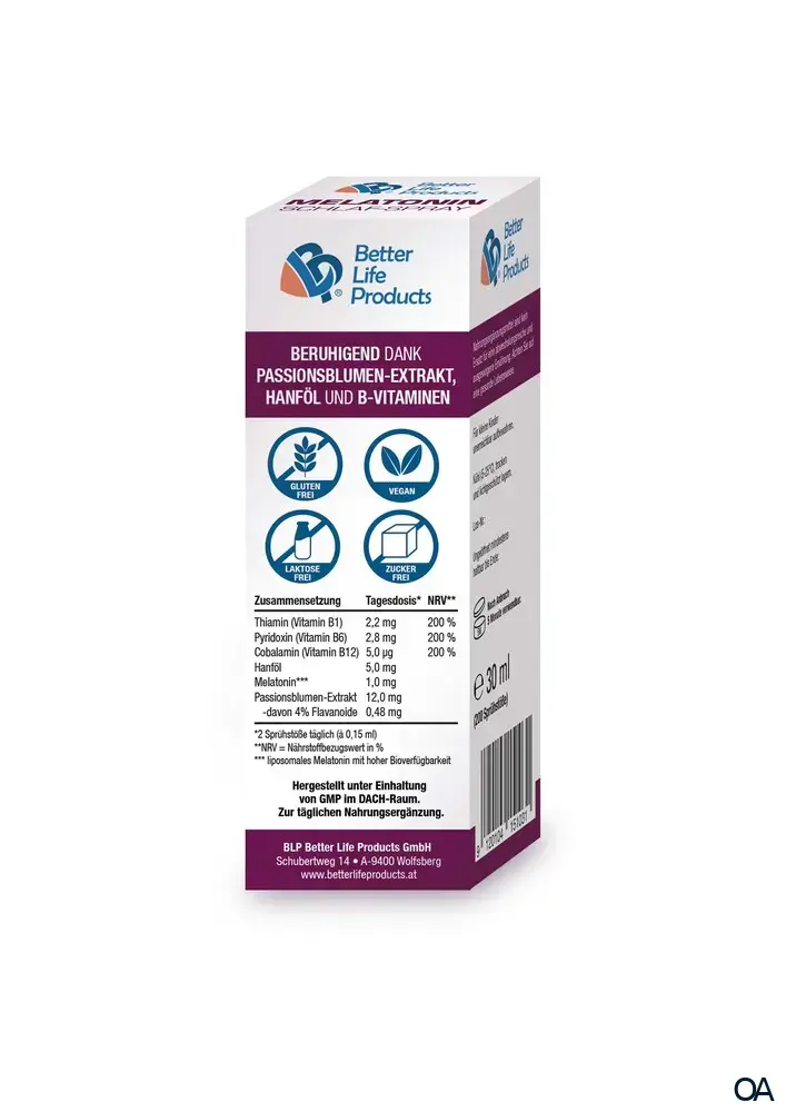 Better Life Products® Melatonin Schlaf-Spray