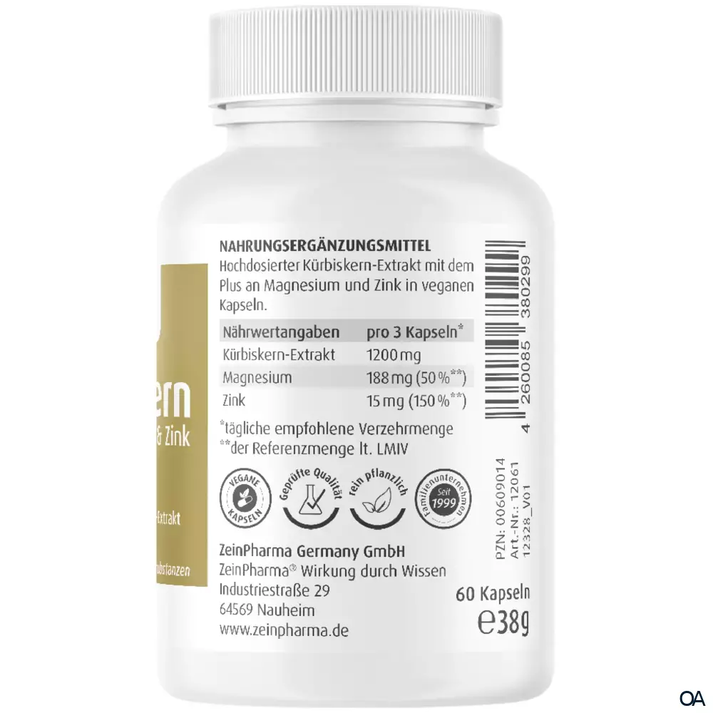 ZeinPharma Kürbiskern 400 mg Kapseln ZeinPharma Kürbiskern 400 mg Kapseln