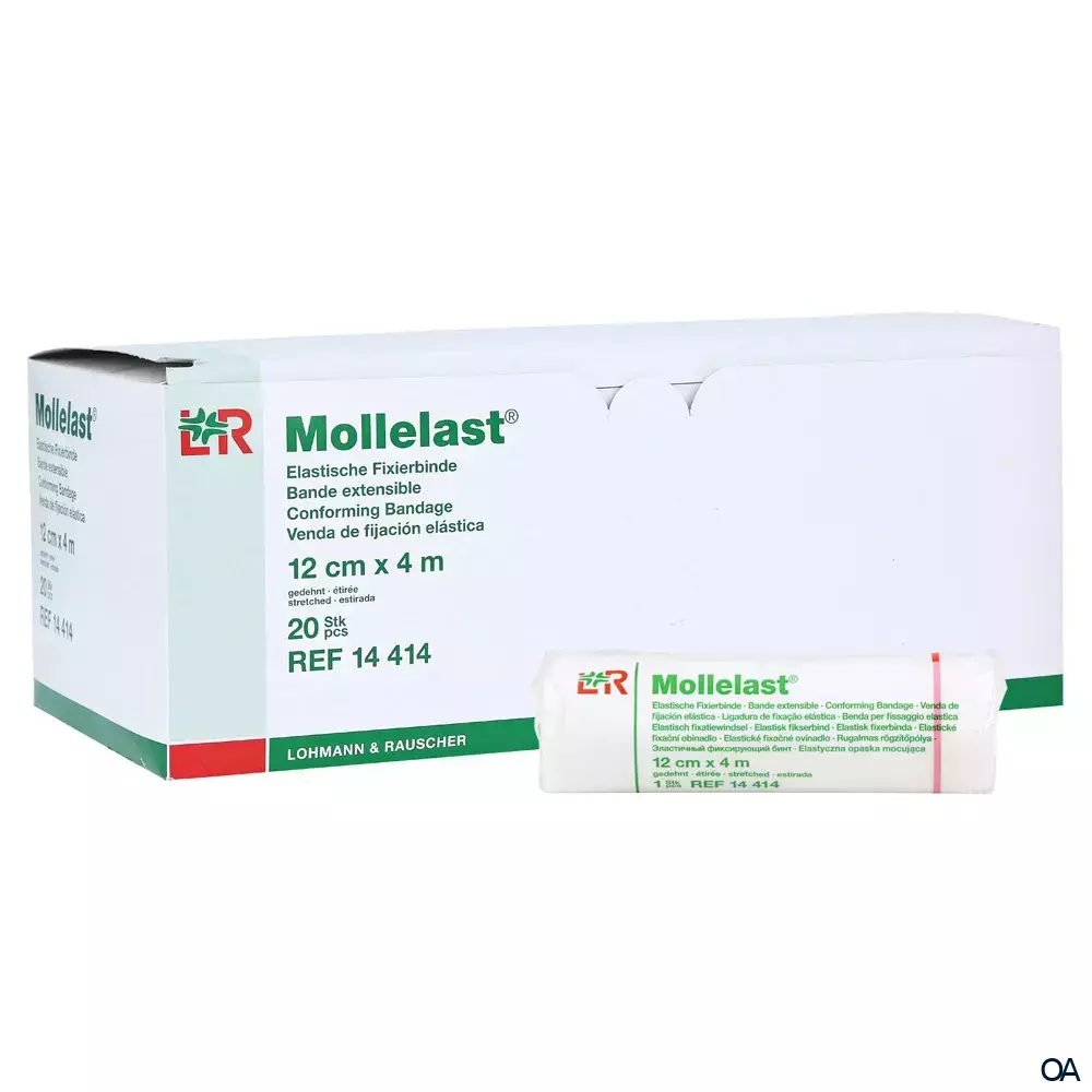 Mollelast® Elastische Fixierbinde, einzeln eingesiegelt, 12 cm x 4 m
