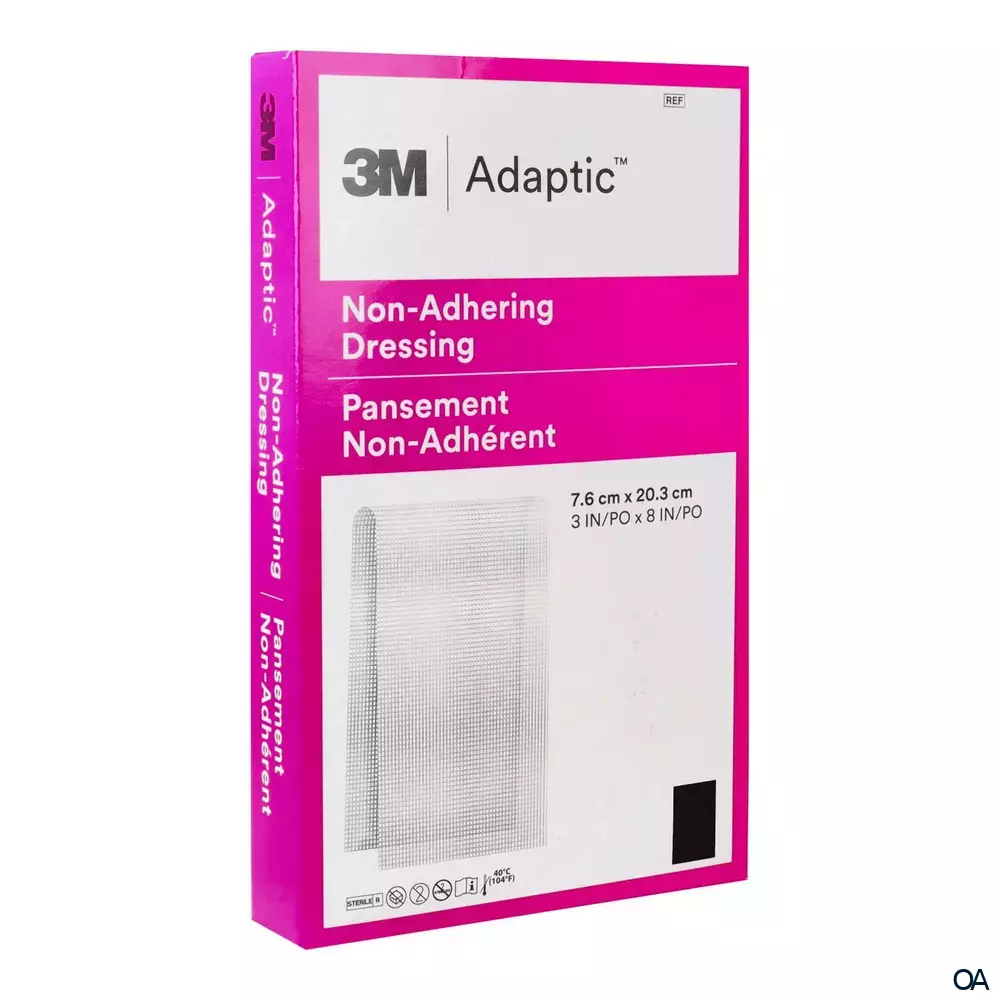 3M™ ADAPTIC™ nichthaftender Wundverband, steril, 7,6 x 20,3 cm, 36 x 3 Stück