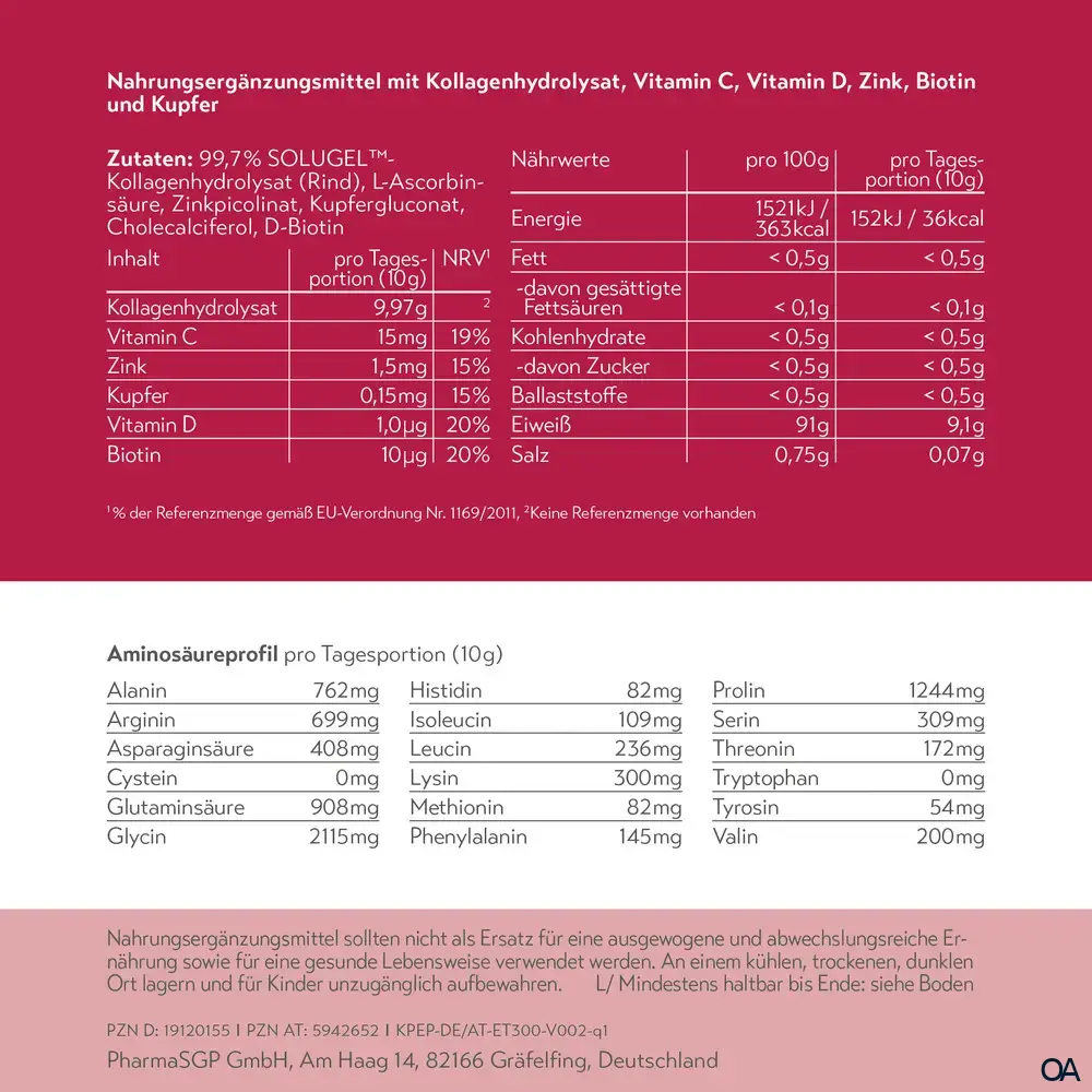 pureSGP® Kollagen Peptide Pulver pureSGP® Kollagen Peptide Pulver