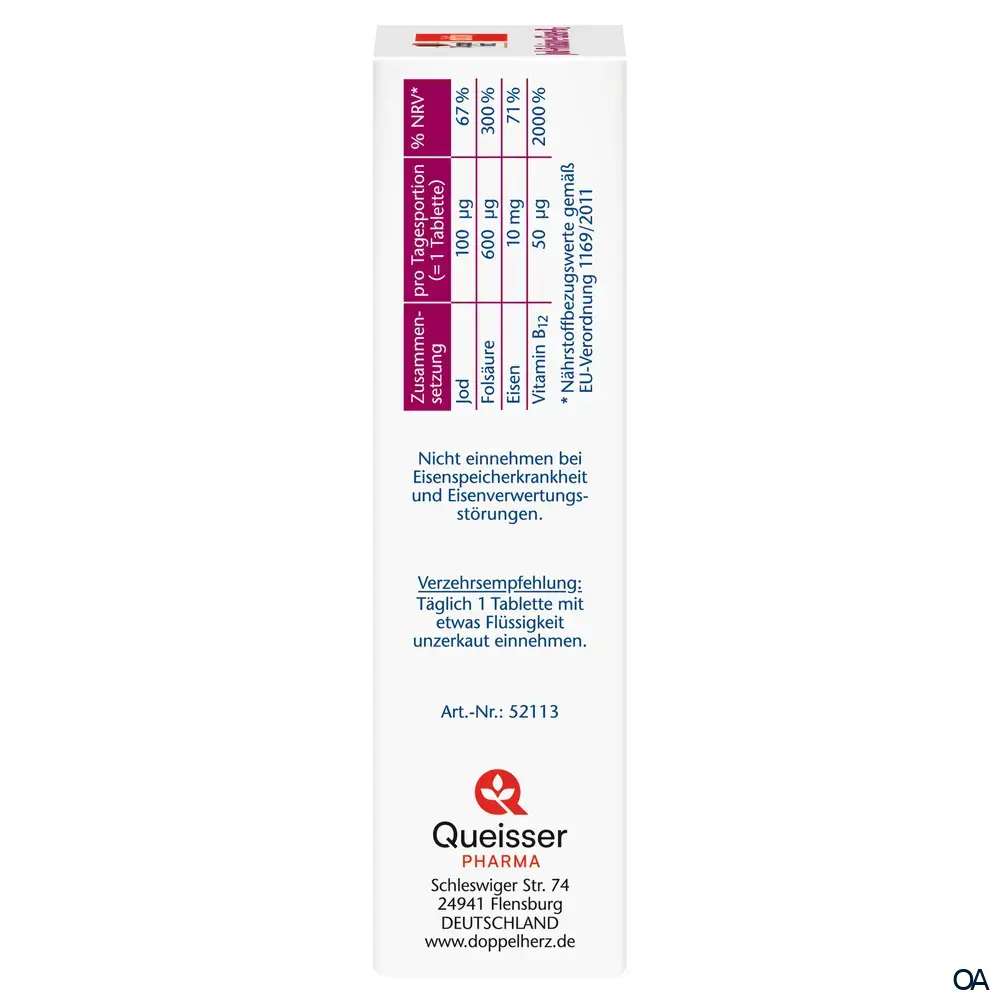 Doppelherz aktiv Jod + Folsäure + Eisen + B12 Tabletten