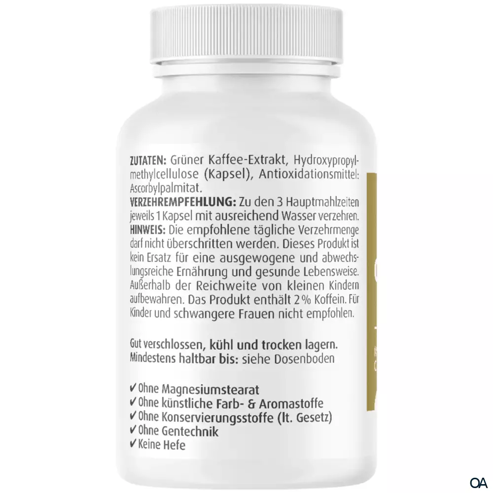 ZeinPharma Grüner Kaffee Extrakt 450 mg Kapseln