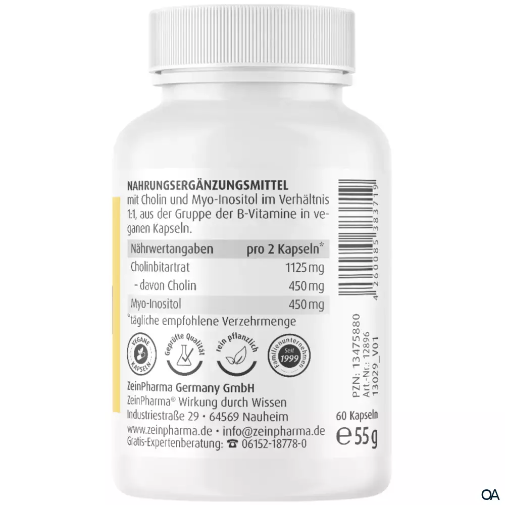 ZeinPharma Cholin-Inositol Kapseln 450 mg / 450 mg
