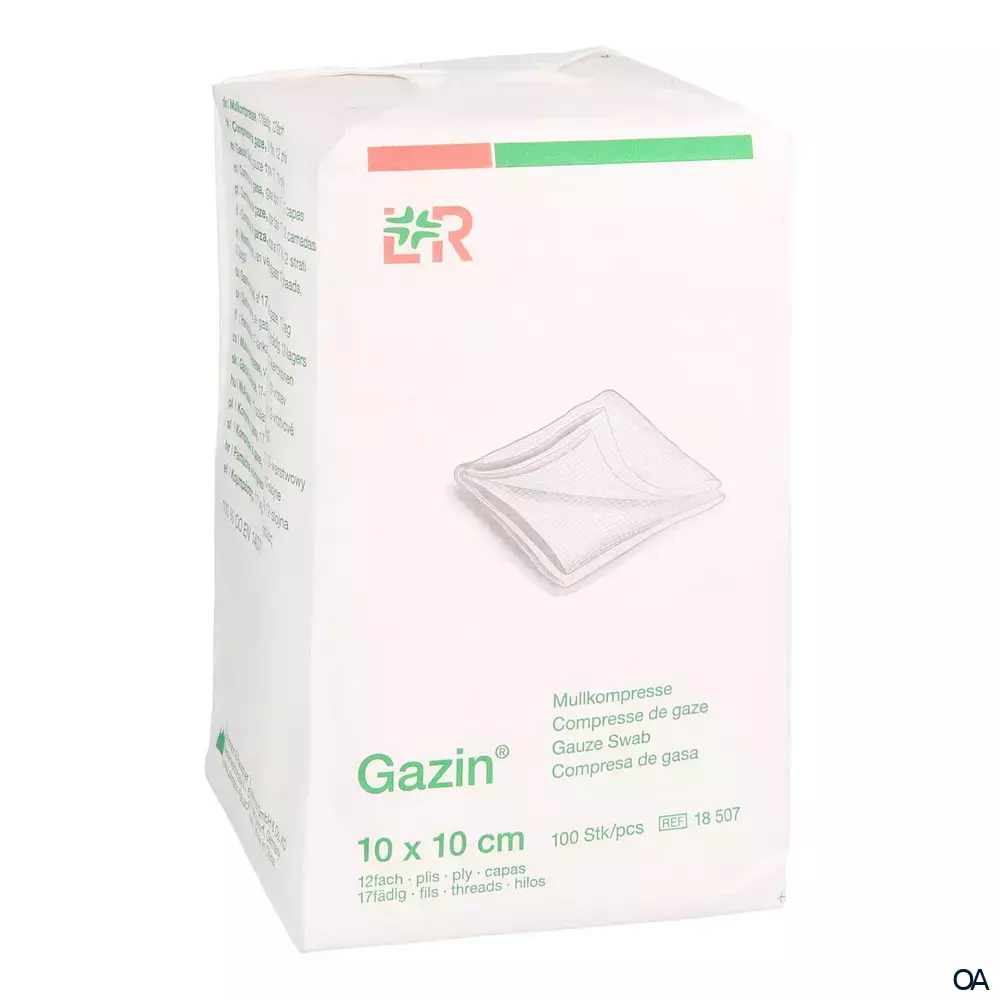 Gazin® Mullkompressen unsteril, 17-fädig, 12-fach, 10 x 10 cm