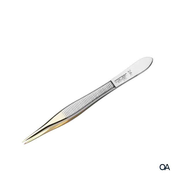 Mörser Solingen Pinzette spitz mit vergoldeter Spitze Mörser Solingen Pinzette spitz mit vergoldeter Spitze