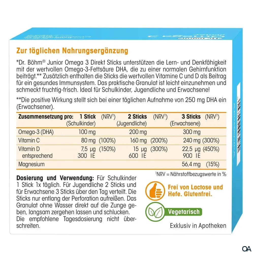 Dr. Böhm® Junior Omega 3 Direkt Sticks