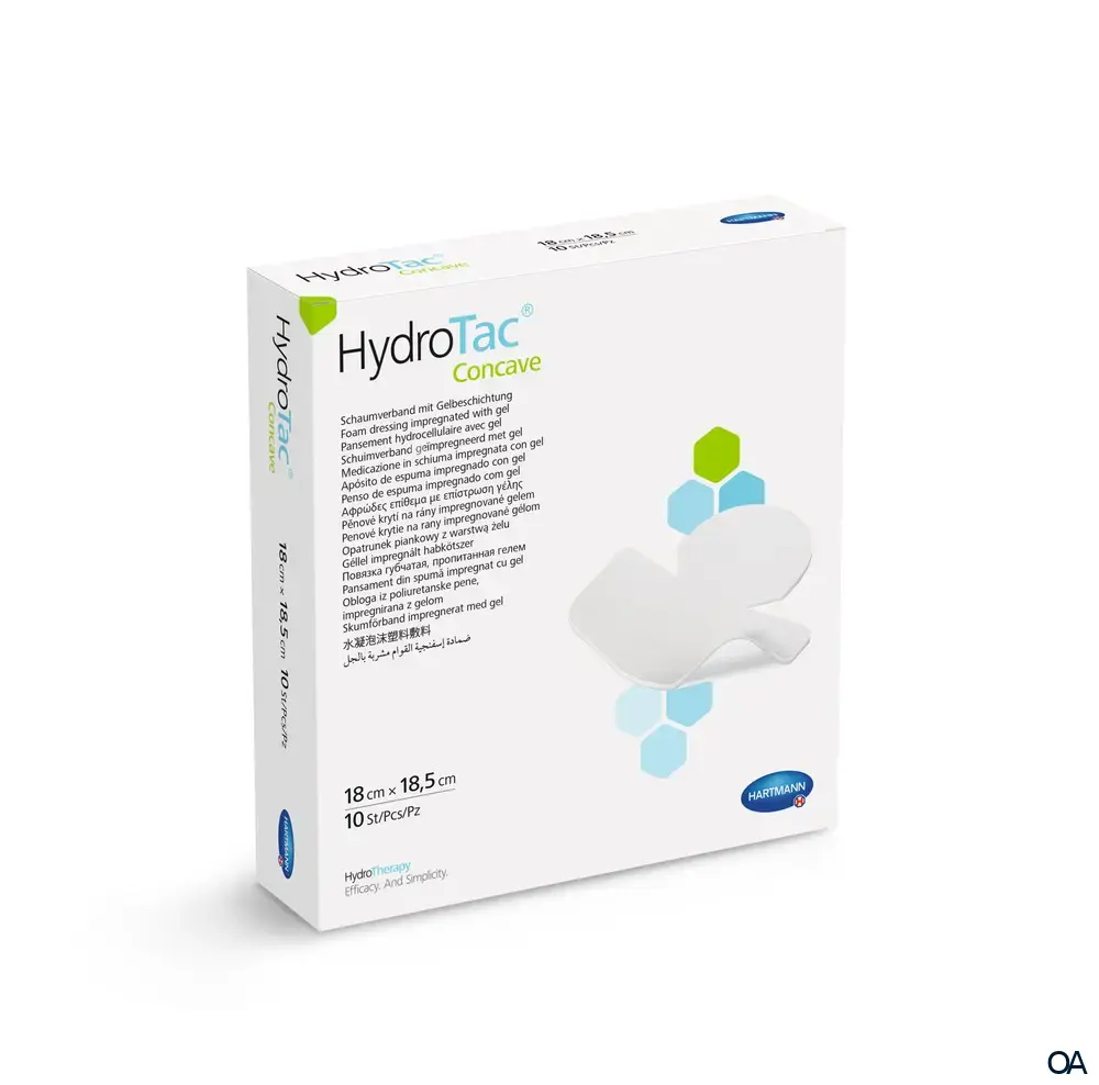 HydroTac® concave Schaumverband mit Gelbeschichtung steril, 18,5 x 18,5 cm